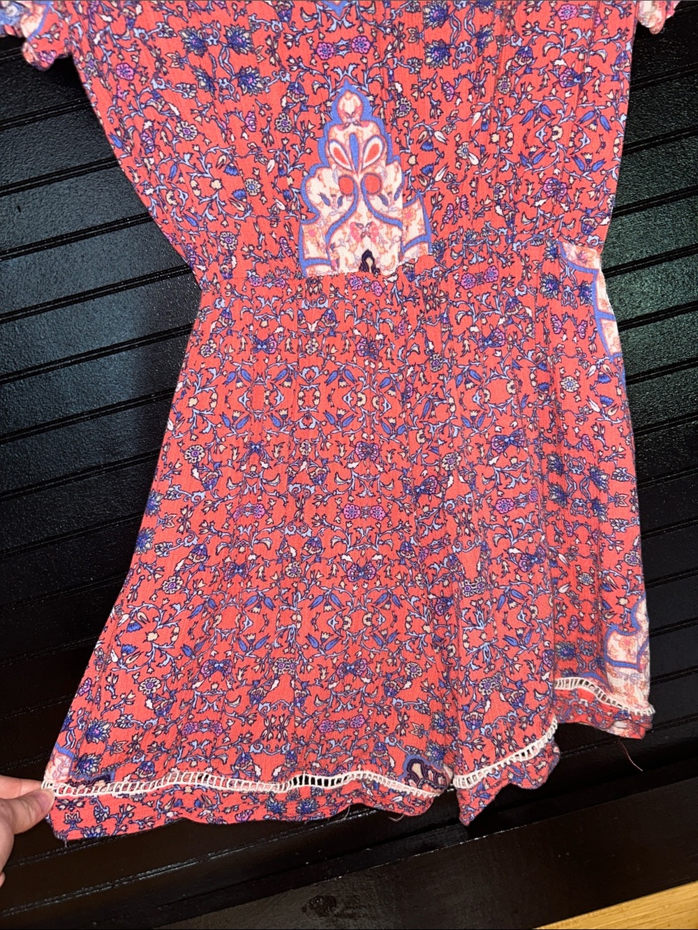 Estelle | Coral Paisley Romper - Picture 7 of 9